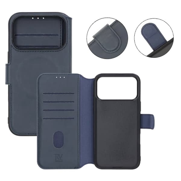 Rvelon Plånboksfodral för iPhone 17 Pro Max - Blå