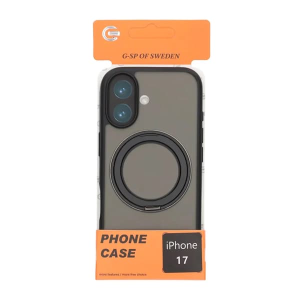 Mobilcover Roterende Magnetisk Stativ til iPhone 17 - Sort