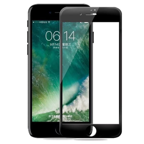 Fuld Dæknings Skærmbeskytter til iPhone 7/8 Plus - Sort
