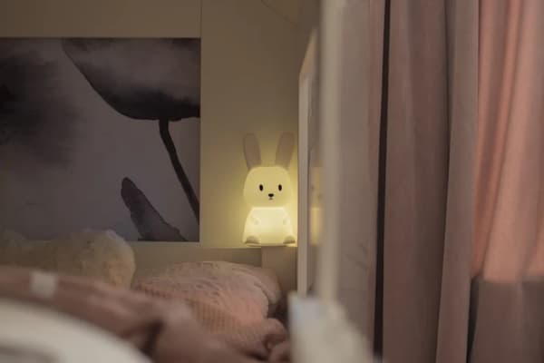 Natlampe LED Funktionel Kanin - Timer, Multifarve