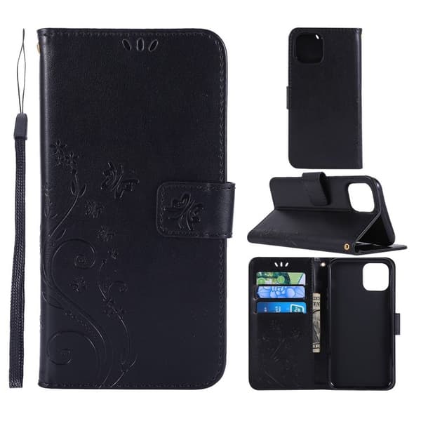 IPhone 11 Pro Max cover med sommerfuglprint - Sort
