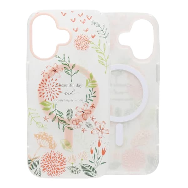 Malet blomstret mat magnetisk etui til iPhone 17 - H2