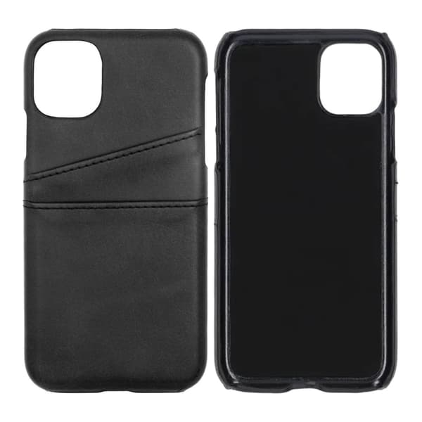 Læder telefoncover med kortplads iPhone 11 - Sort