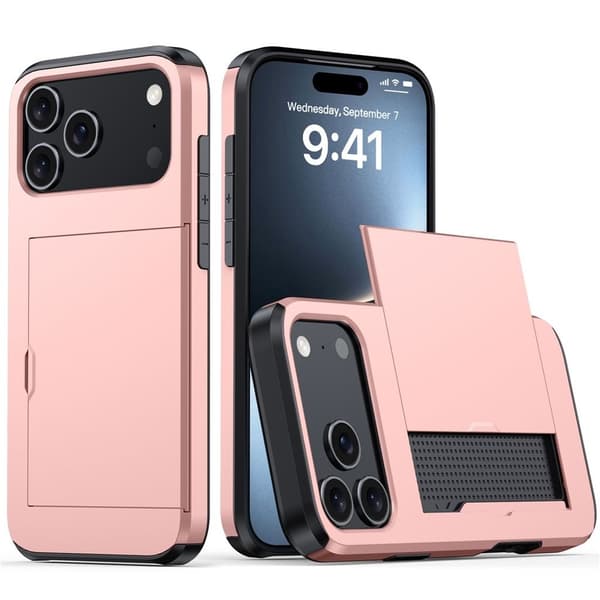 iPhone 17 Pro Max -kotelo korttipaikalla - Ruusukulta