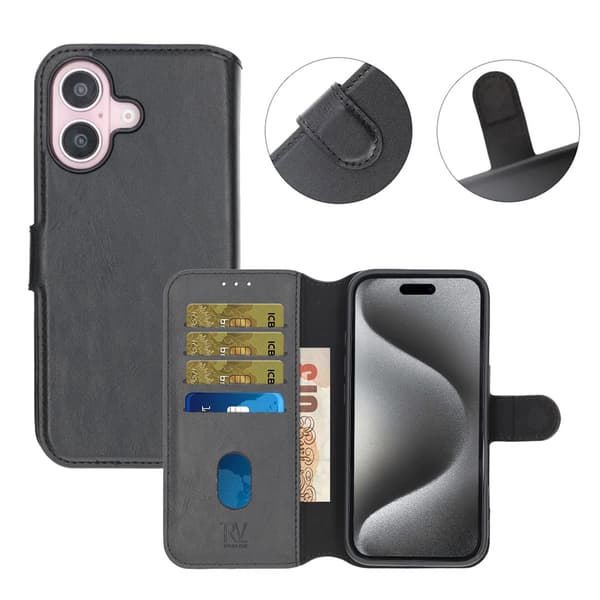 iPhone 16 Pung Etui Magnet Rvelon - Sort