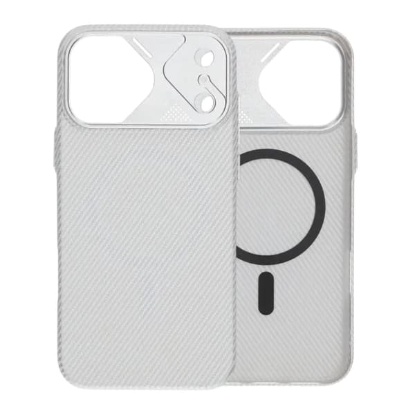 Slankt MagSafe Cover med Carbonmønster til iPhone 17 Pro Max - Sølv