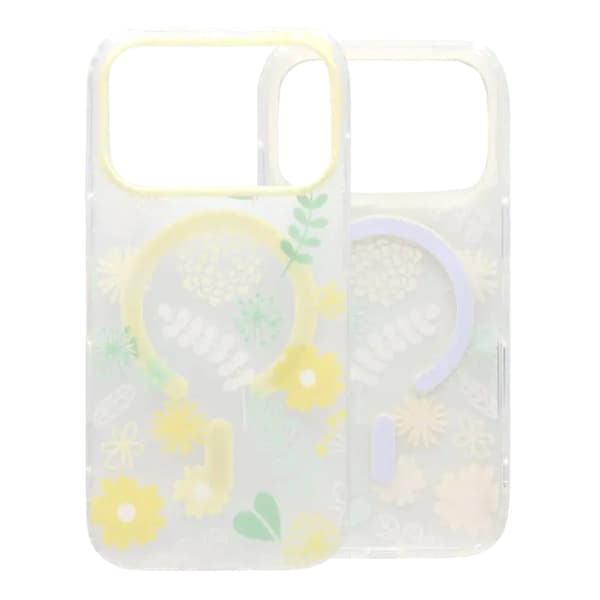 Mat MagSafe-cover med blomster til iPhone 17 Pro Max - Gul