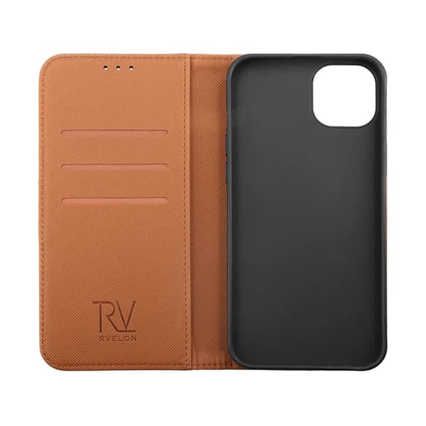iPhone 14 Pro Plånboksfodral Extra Kortfack Rvelon - Brun