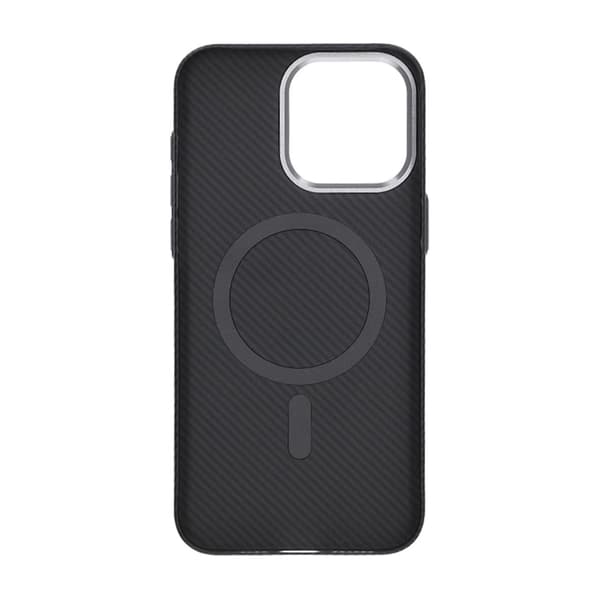iPhone 15 Pro Max Telefoncover med kulfibermønster - Sort
