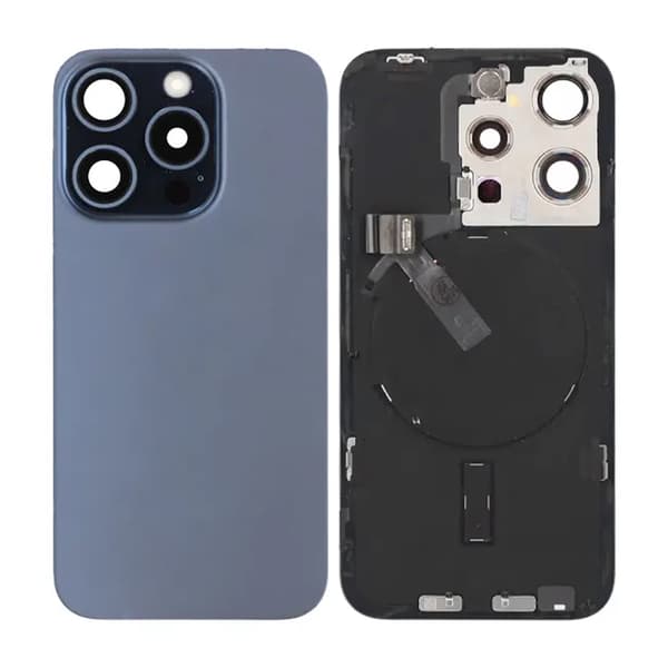 iPhone 15 Pro Bagcover Glas Original Blå