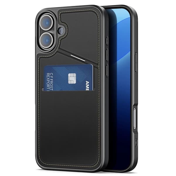 DUX DUCIS iPhone 16 -kotelo korttipaikalla - Musta