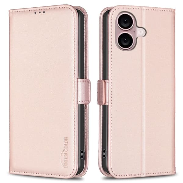 BINFEN COLOR iPhone 16 Plånboksfodral – Rosa