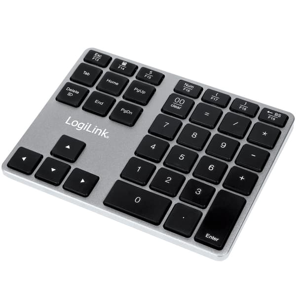LogiLink langaton numeronäppäimistö nuolinäppäimillä, Bluetooth 3.0 - Musta