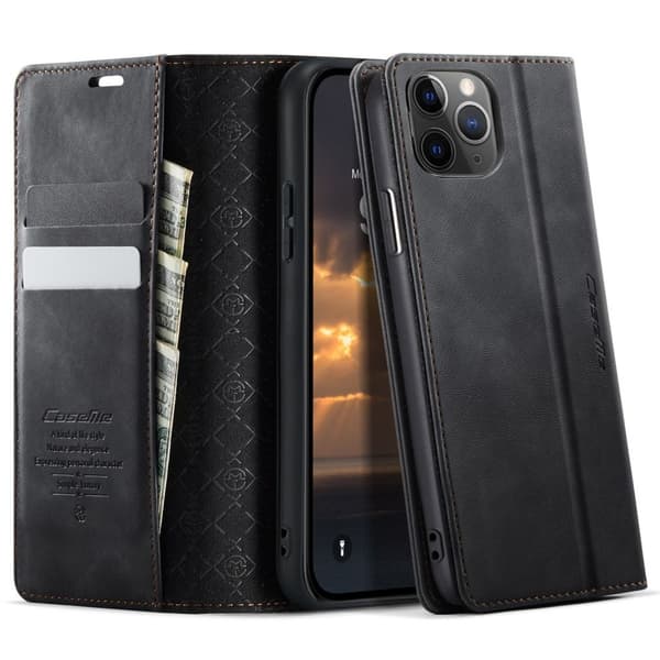 CASEME iPhone 11 Pro Max Wallet Cover RFID-blokering Stand – Sort