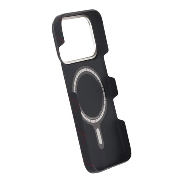 Kevlar-punottu magneettikotelo - iPhone 17 Pro Black Check