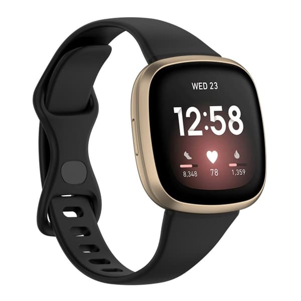 Mukava Fitbit Versa 4/3 -ranneke - Musta