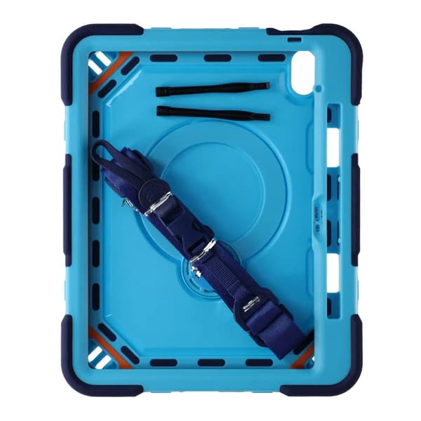 3 Layers multi functional Laptop Case For iPad 11 2025/10 10.9 2022 Blue (with hand strap)