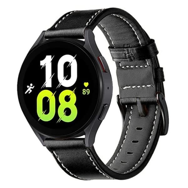 Garmin Venu / 2 Plus / Sq / Sq 2 Læder Urrem - Sort
