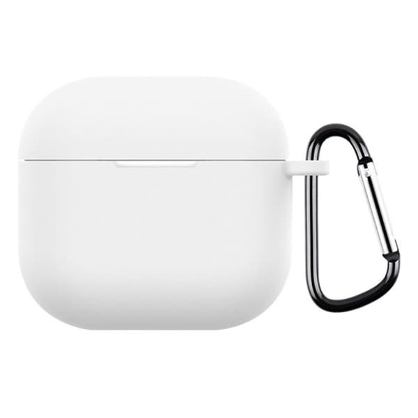 AirPods 4 silikonikotelo koukulla - Valkoinen