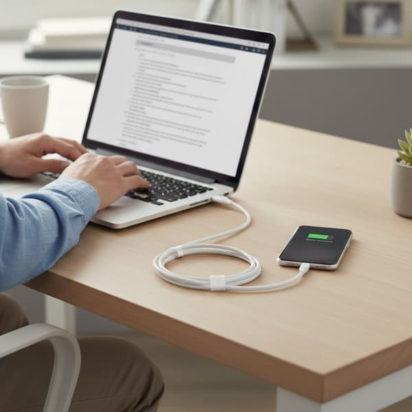 Rvelon USB-C till USB-C Kabel 1m - Vit