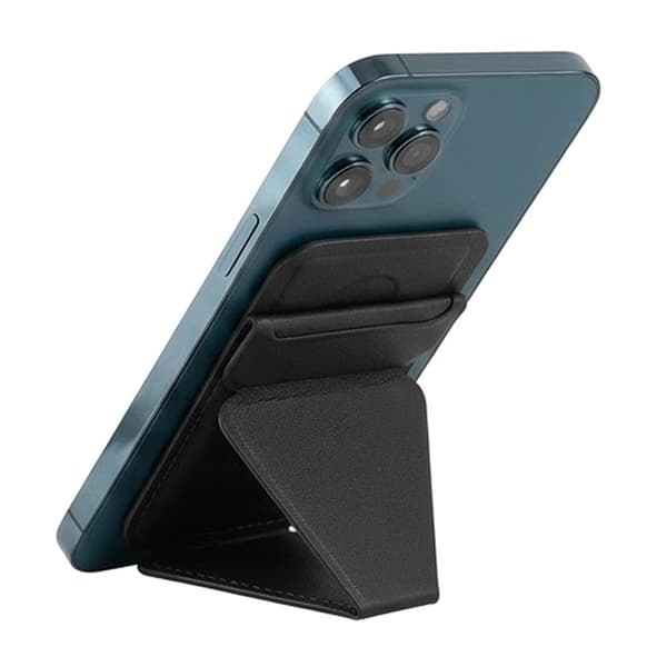 Sammenfoldelig ultratynd magnetisk kortholder telefonstativ sort