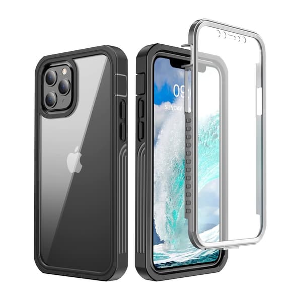 Fuld kropscover + skærmbeskytter til iPhone 12 Pro Max - Sort