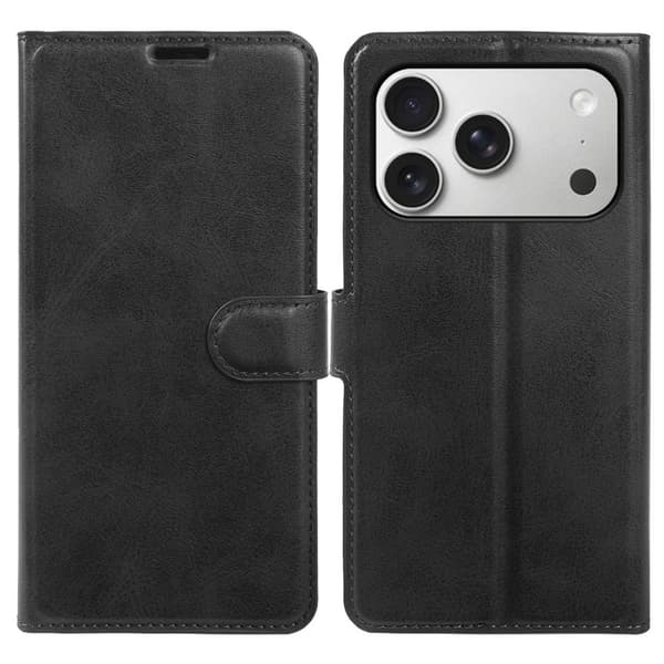 Plånboksfodral med stativ iPhone 18 Pro, iPhone 17 Pro - Svart
