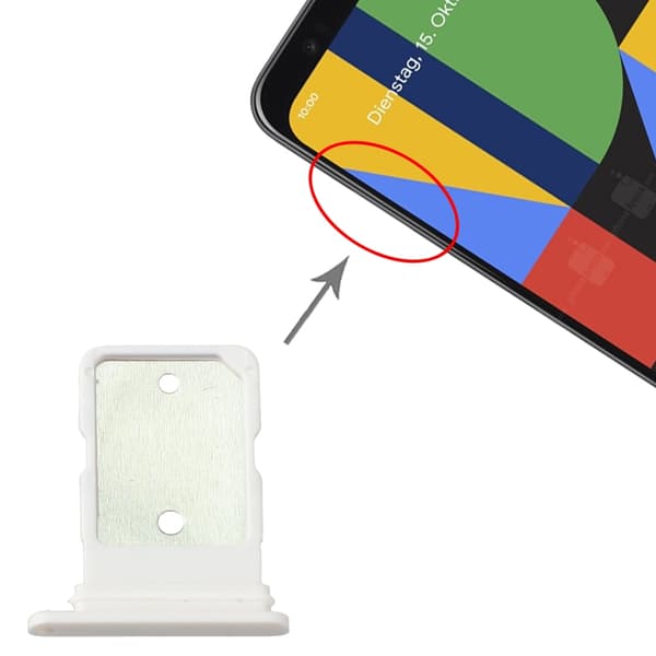Google Pixel 4A och 4A 5G Simkortshållare - Vit