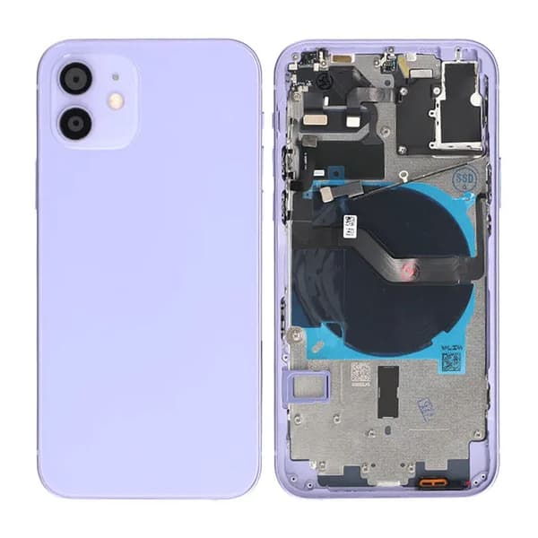 iPhone 12 Bagcover Komplet OEM Lilla Med Smådele