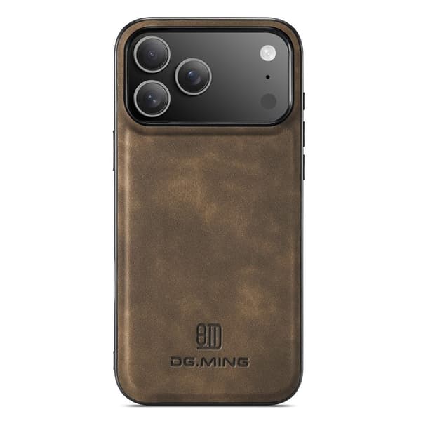 DG.MING iPhone 18 Pro Max/17 Pro Max PU-läderfodral - Brun