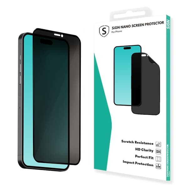 SiGN Vahva Nano Privacy -näytönsuoja iPhone 16:lle