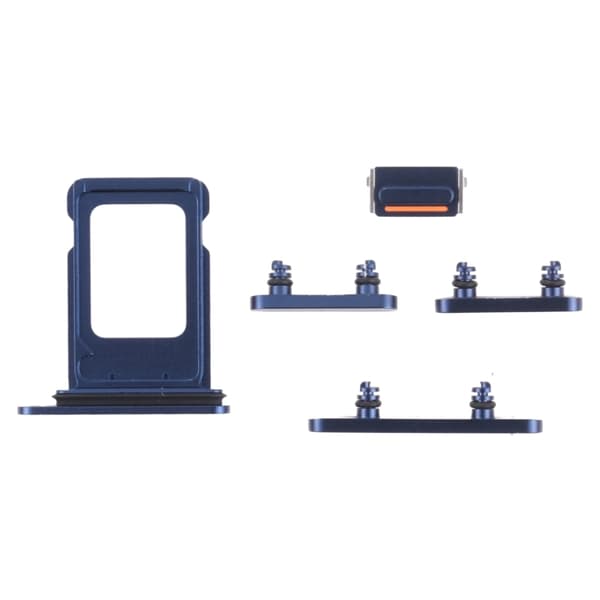 iPhone 13 Simkort holder (Dual) + Sideknapper - Blå