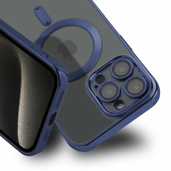 Luxury Mobilskal med Magsafe iPhone 15 Pro Max - Mörkblå