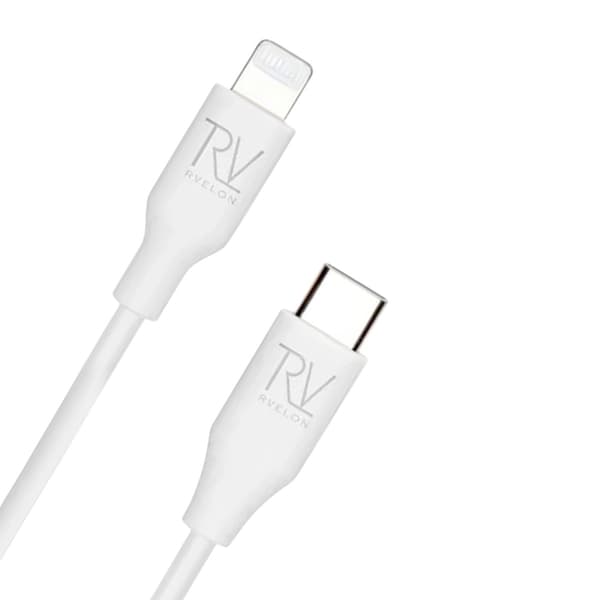 USB C til Lightning MFI Silikone Kabel Rvelon - 2m Hvid
