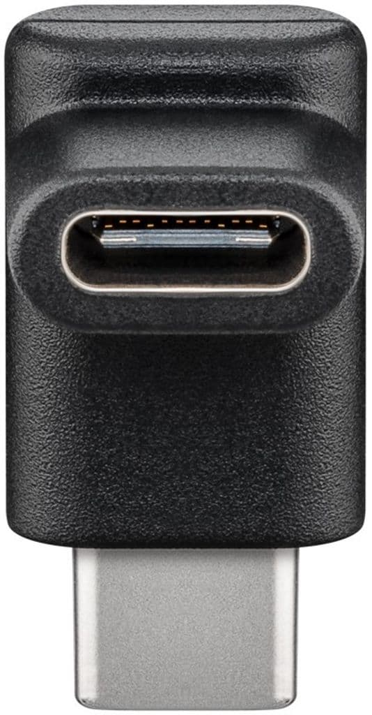 Goobay 90° USB-C - USB-C -sovitin - Musta