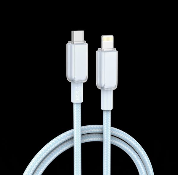 SiGN USB-C till Lightning-kabel 30W, 1m - Blå