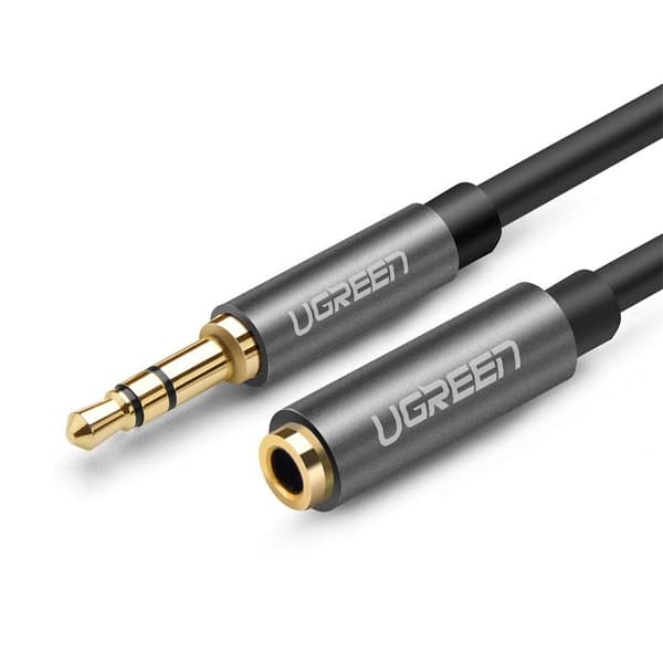 Ugreen AUX förlängningskabel 3,5 mm mini jack, 1m - Silver