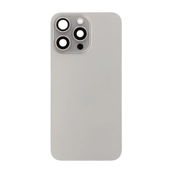iPhone 15 Pro Max Bagside Glas Komplet OEM - Naturlig Titanium