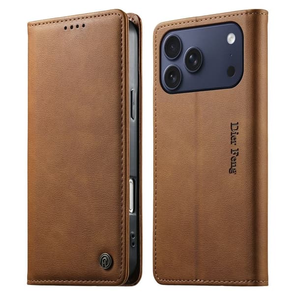DIERFENG iPhone 18 Pro Max/17 Pro Max Pungcover RFID-blokering - Brun