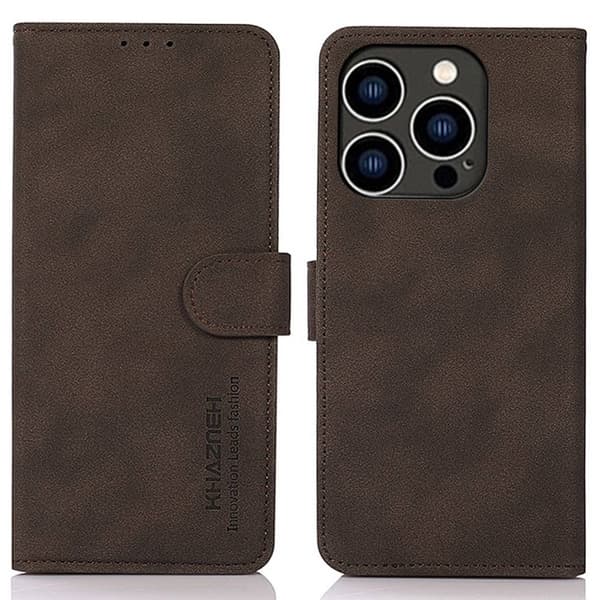 KHAZNEH Wallet Cover iPhone 14 Pro - Brun