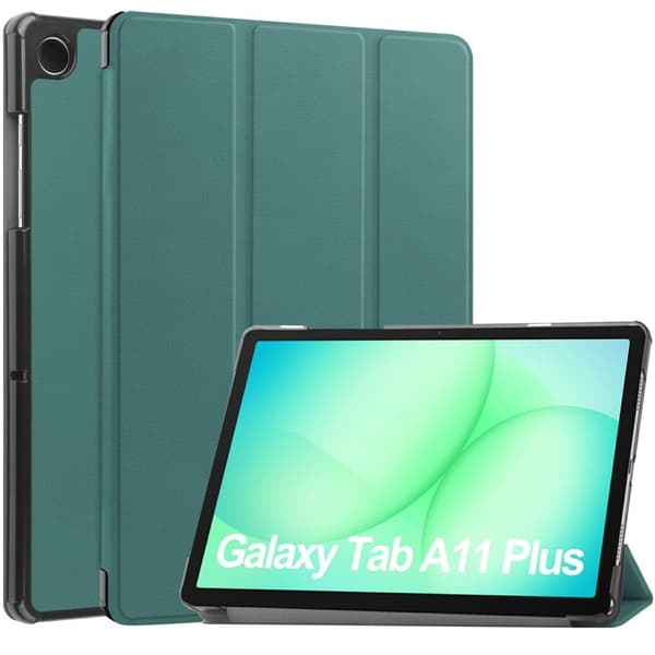 Samsung Galaxy Tab A11 Plus/A9 Plus Fodral Stativ - Svartgrön
