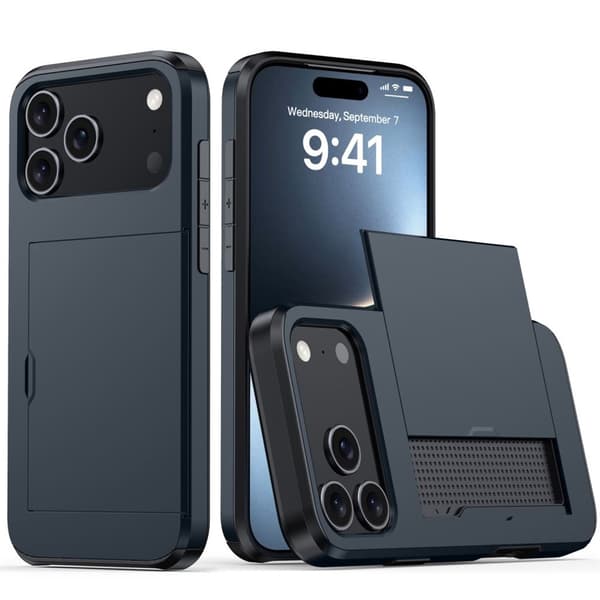 Etui med kortplads iPhone 18 Pro Max, iPhone 17 Pro Max - Marineblå