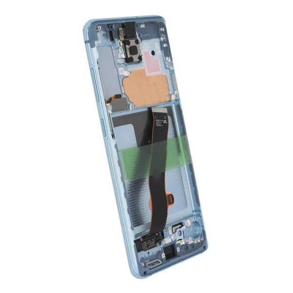 Samsung Galaxy S20 LCD-skærm med touch og frontpanel Cloud Blue