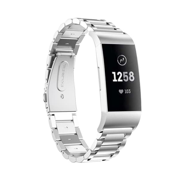 Fitbit Charge 4 urrem i rustfrit stål - Sølv