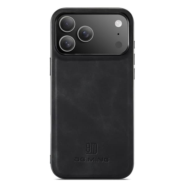 DG.MING iPhone 18 Pro Max / 17 Pro Max Cover med PU-læder - Sort