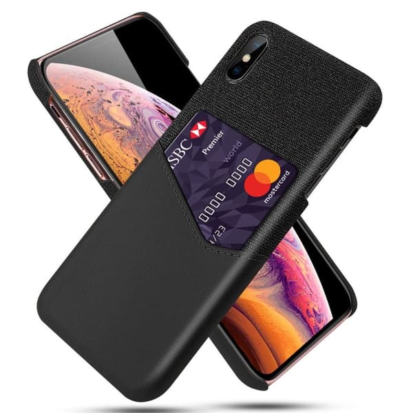 IPhone X/XS -kotelo korttipaikalla - Musta