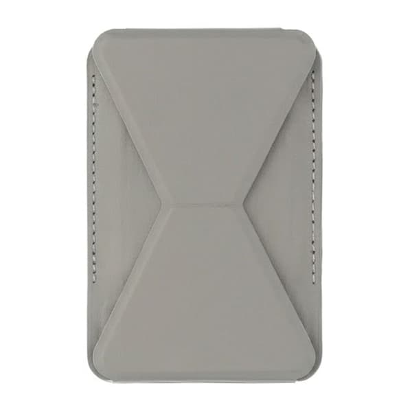 Foldable Ultra Thin Magnetic Cardholder Phone Kickstand Light Gray