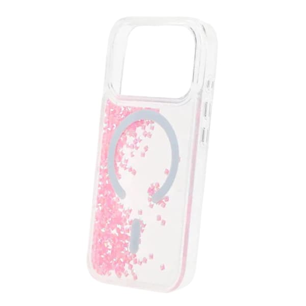 Diamond Quicksand Magnetic Case For iPhone 17 Pro Pink