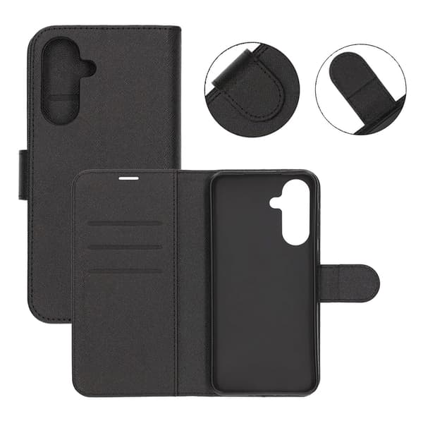 Flip Stand Læderpung Etui Til Samsung A36 Sort