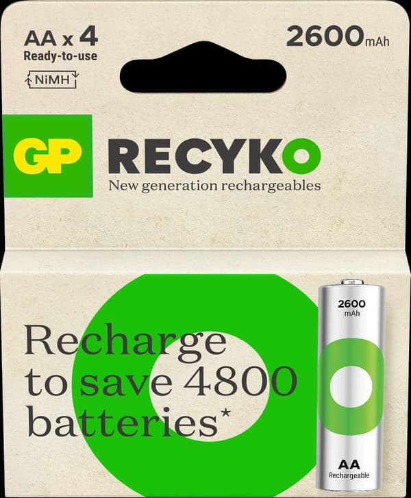 AA ReCyko GP 2600mAh NI-MH - 4-pack